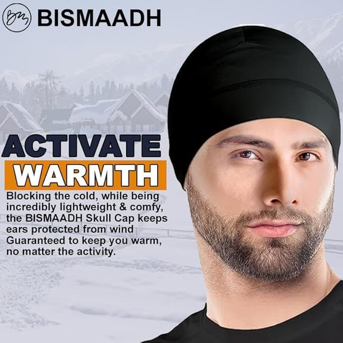 BISMAADH Cotton Skull Caps for Men and Women,2-Pack Lightweight Beanie Sleep Hats Breathable Helmet Liner Biking - Image 4